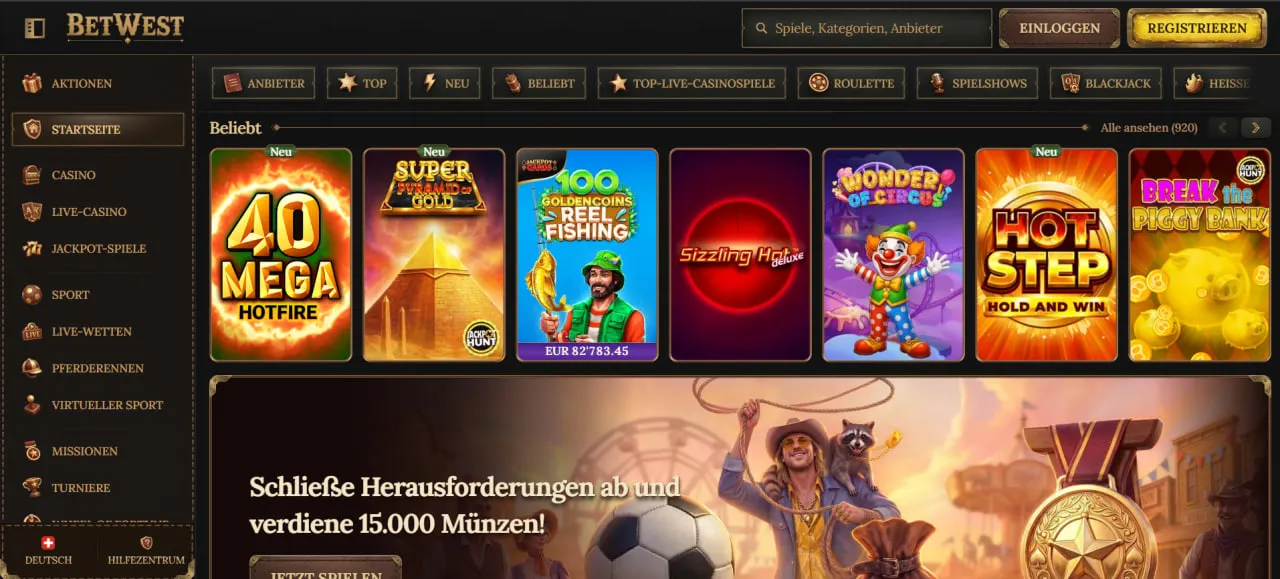 Betwest Vorschau